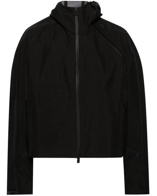 HELIOT EMIL Black Decorative-Zips Hooded Jacket for men