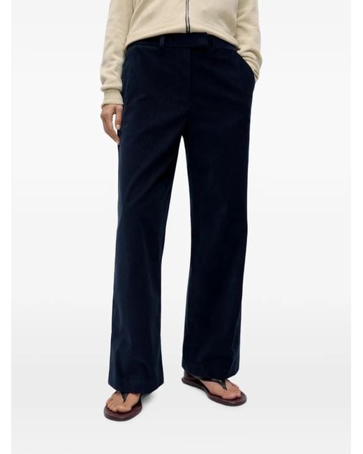 Cordera Blue Corduroy Low-Rise Trousers