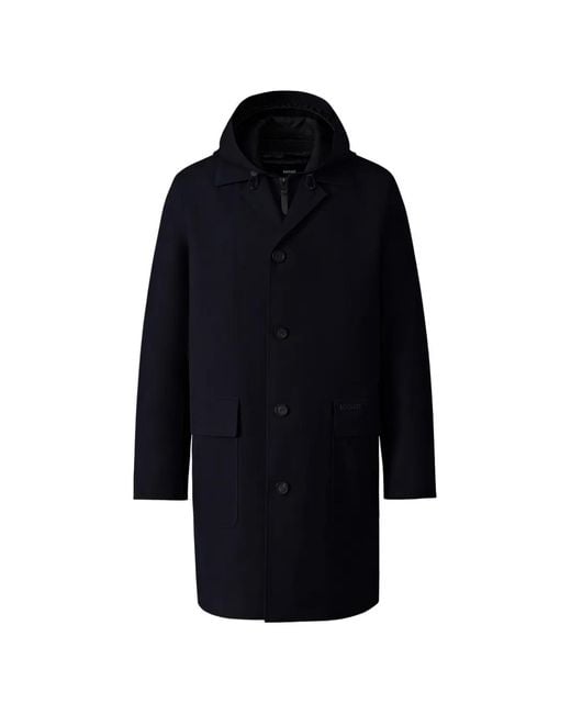 Mackage Blue Mathia Hooded Pocket Coat for men