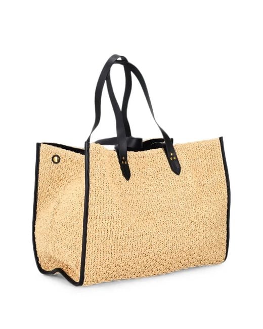 Jérôme Dreyfuss Natural Large Leon Leather-Trim Tote Bag