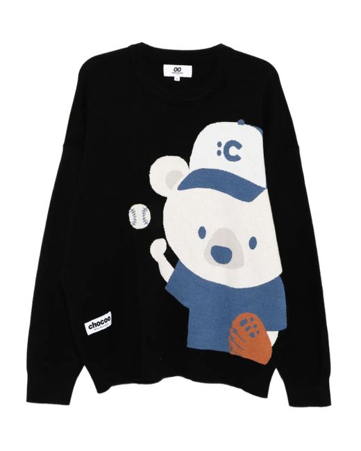Jersey con oso estampado Chocoolate de hombre de color Black