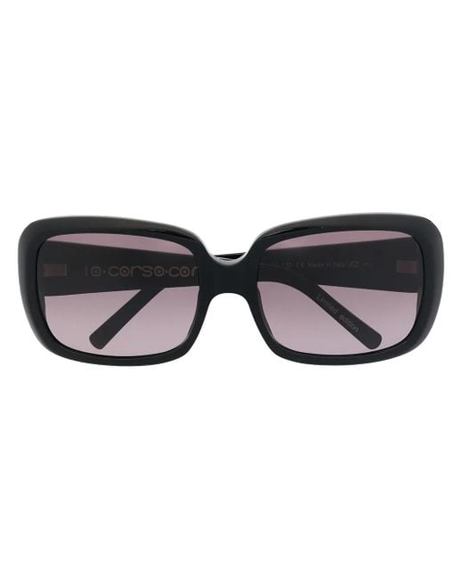 10 Corso Como Black Chunky Square Sunglasses