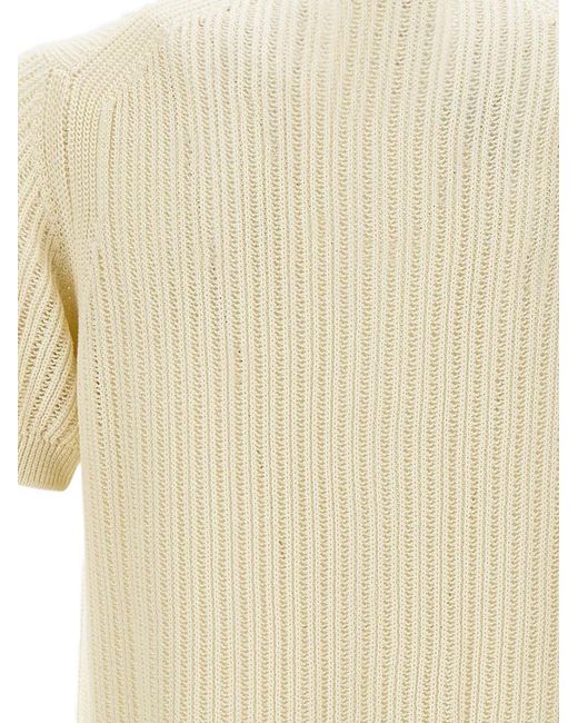 FILIPPO DE LAURENTIIS White Textured Knit Shirt for men
