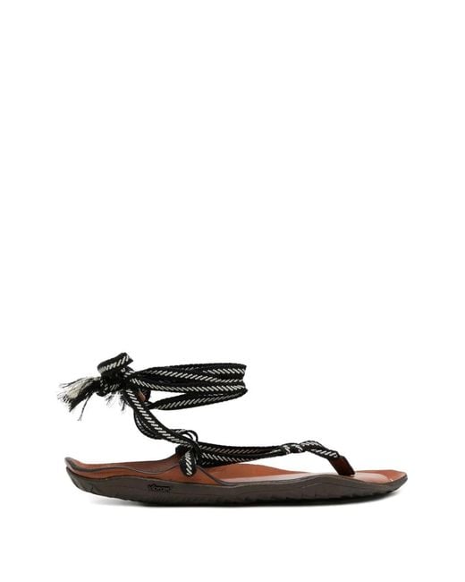 Lemaire White Lace-Up Woven-Strap Sandals