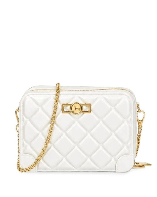 Marc Ellis White Matelassé Chain-Link Mini Bag
