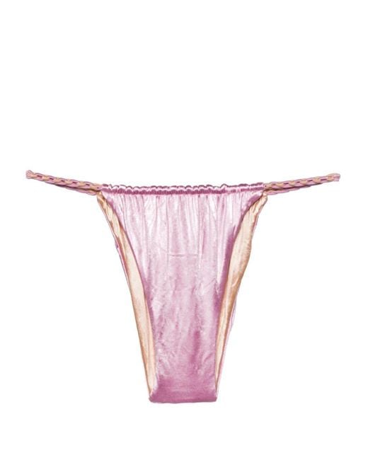 Isa Boulder Pink Ruched Reversible Bikini Bottoms