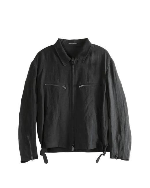 Yohji Yamamoto Black Zip-Up Jacket for men