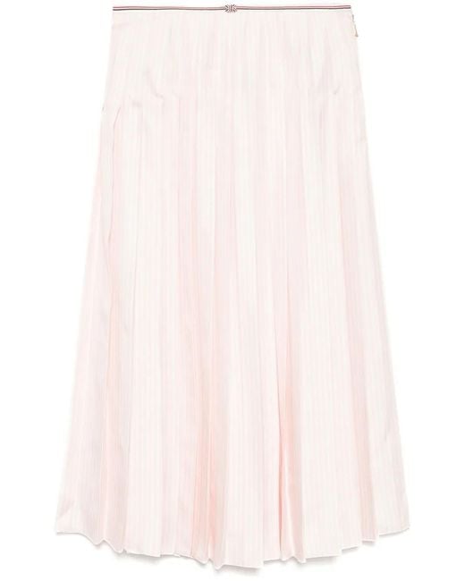 Thom Browne Pink Pleated Slip Skirt