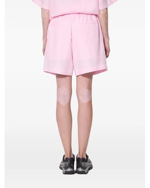 PANGAIA Pink Elastic-Waist Shorts