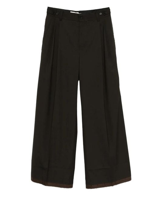 Feng Chen Wang Black Pleat-Detailing Trousers for men