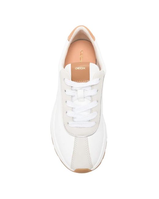Geox White Baskets Metropoli À Empiècements