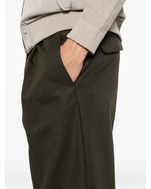 Herno Gray Pleated Wide-Leg Trousers for men