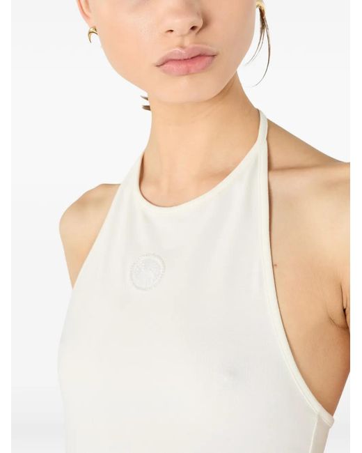 MARINE SERRE White Logo Cotton Tank Top