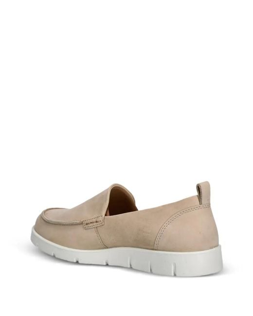 Ecco White Bella Slip-On Leather Loafers