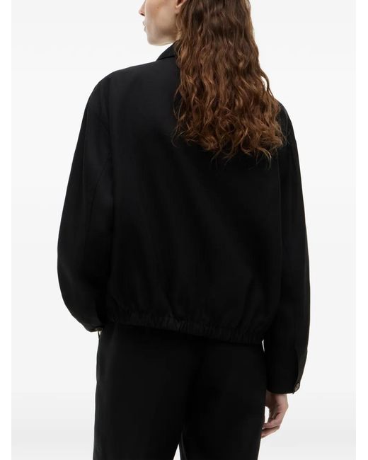 Tommy Hilfiger Black Elasticated-Hem Button-Up Jacket