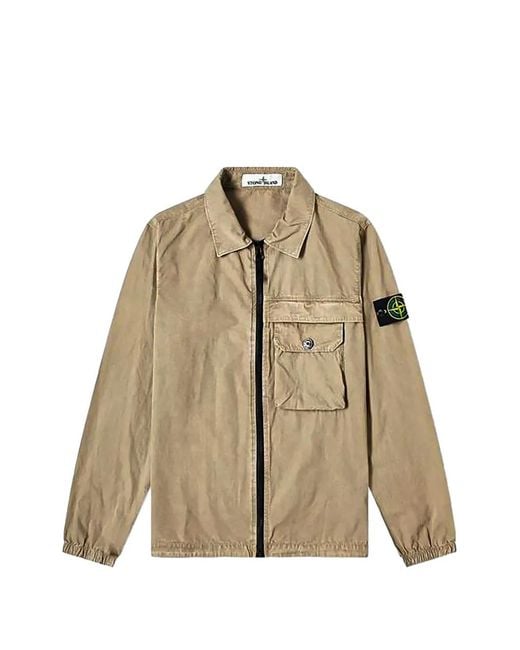 Stone Island Natural Chest-Pocket Zipped Jacket for men