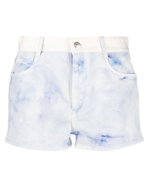 Stella McCartney Blue Marble Tie-Dye Denim Shorts