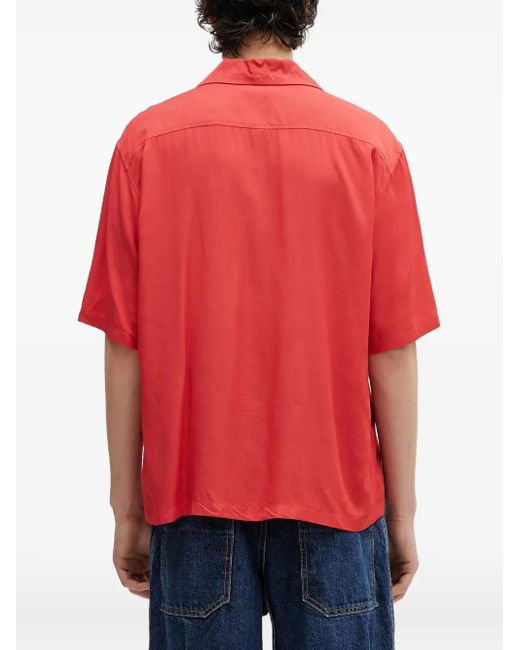Aries Red Ancient Column Short-Sleeve Shirt