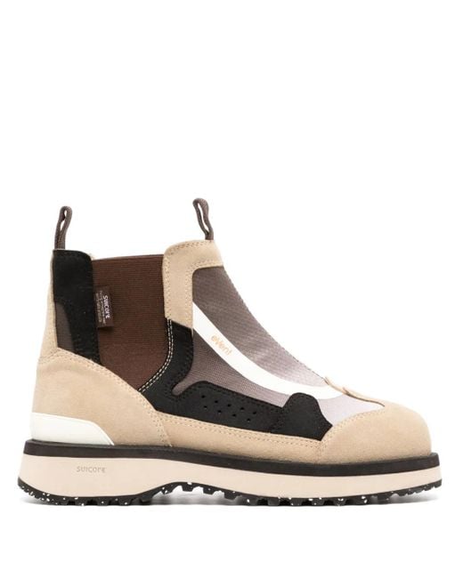 Suicoke Natural Panelled Slip-On Ankle Boots