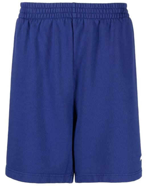Balenciaga Blue Logo-print Track Shorts for men