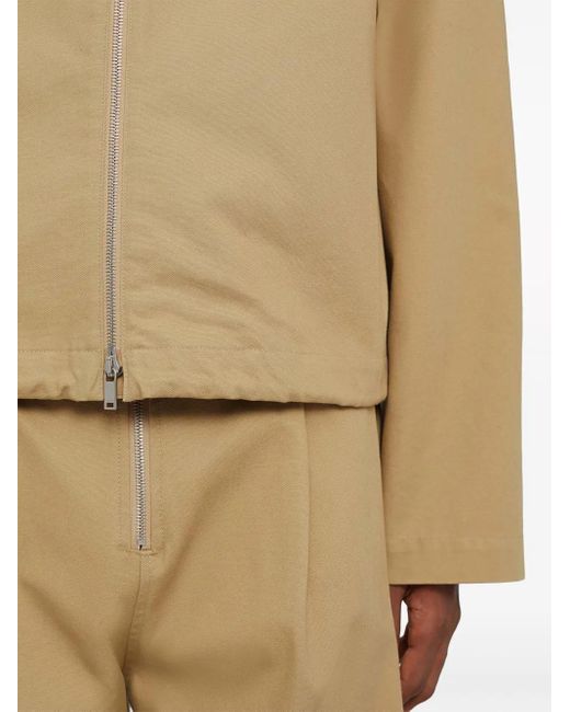 Jil Sander Natural Cotton Logo Patch Jacket for men