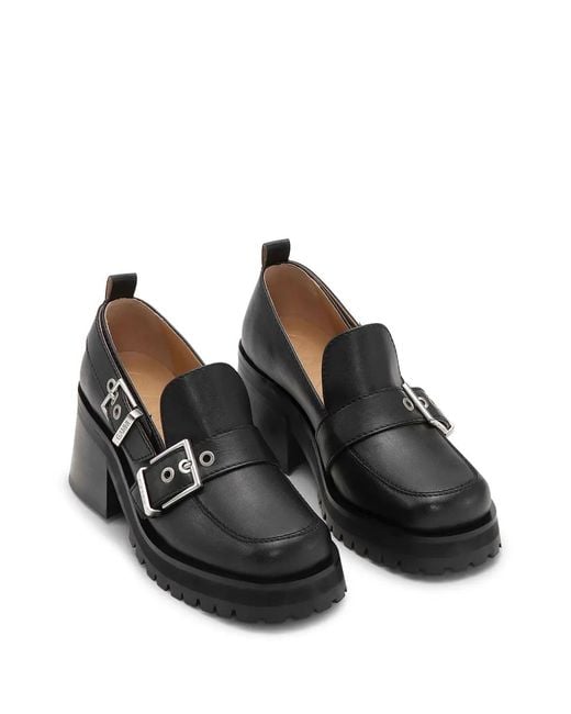 Ganni Black Platform Loafers