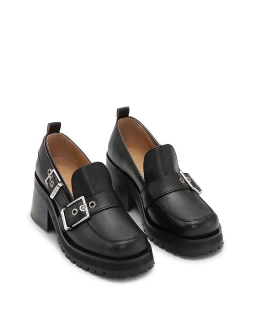 Ganni Black Platform Loafers