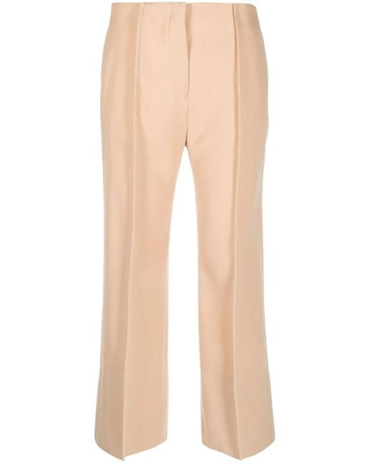 Jil Sander Natural Cropped Cotton Trousers