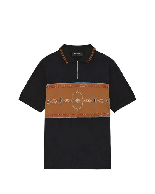 Ahluwalia Black Radha Zip-Fastening Polo Shirt for men