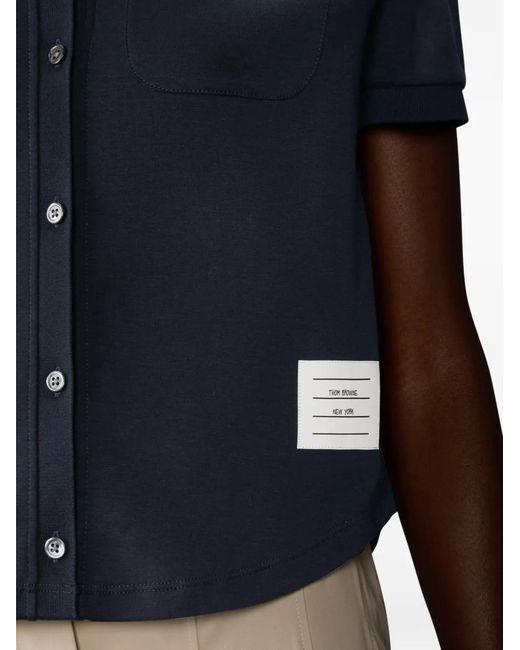 Thom Browne Blue Short-Sleeved Shirt