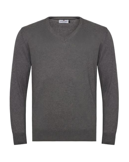 LOJA DAS MEIAS Gray V-Neck Sweater for men