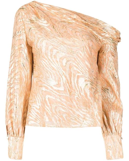 Jonathan Simkhai Natural Blouse Alice Moire À Imprimé Abstrait