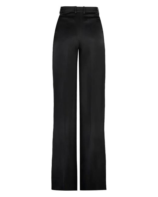 Saint Laurent Black Satin Flared Pants For