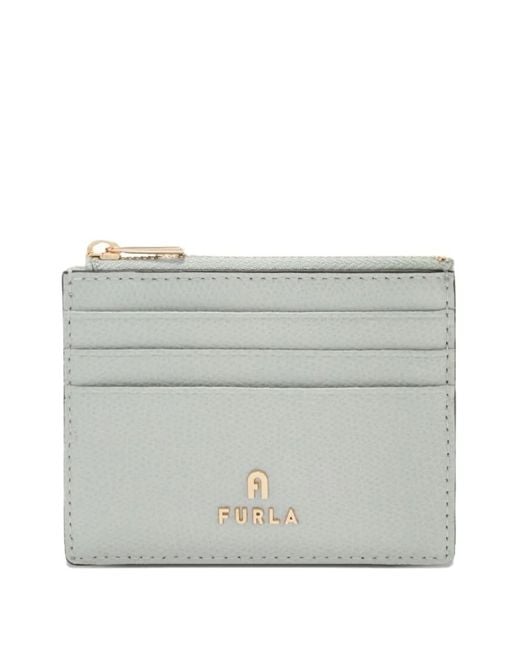 Furla Gray Small Camelia Card Case