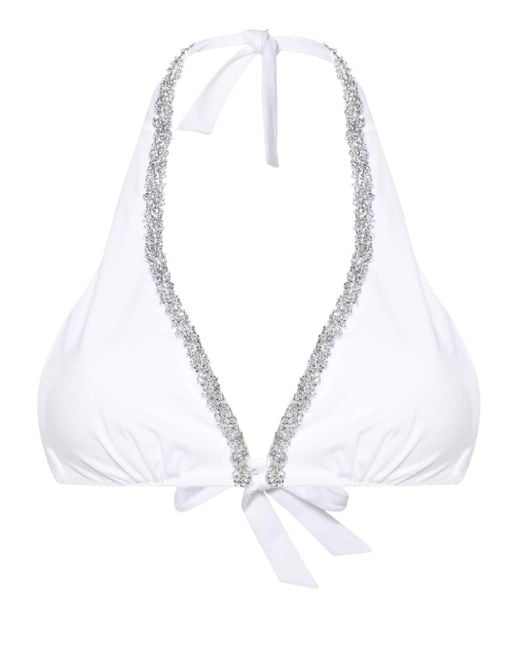 Top de bikini con cadena Ermanno Scervino de color White