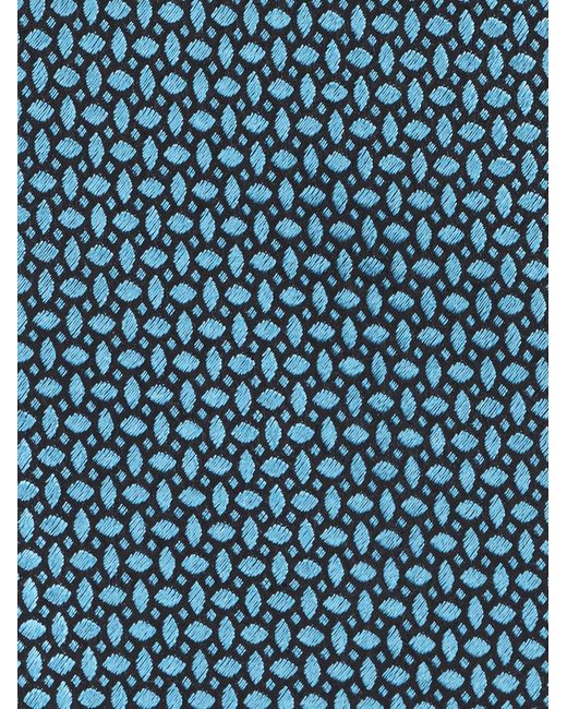 Isaia Blue Geometric-Pattern Tie for men