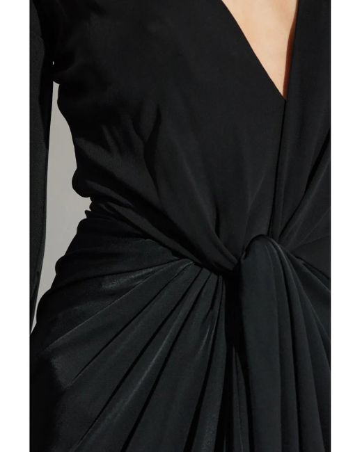 Victoria Beckham Black Knot-Detail Jersey Gown