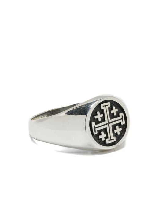 Elle Macpherson White Ring Mit Kreuz-Motiv