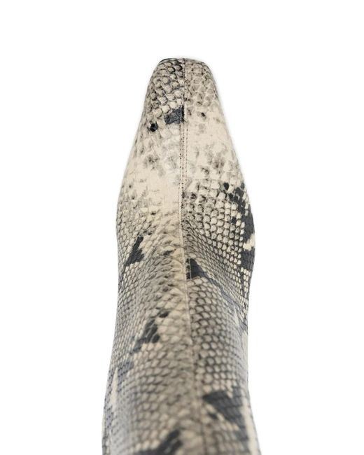 Paris Texas Natural Belle Snakeskin Pointed Ankle Boots