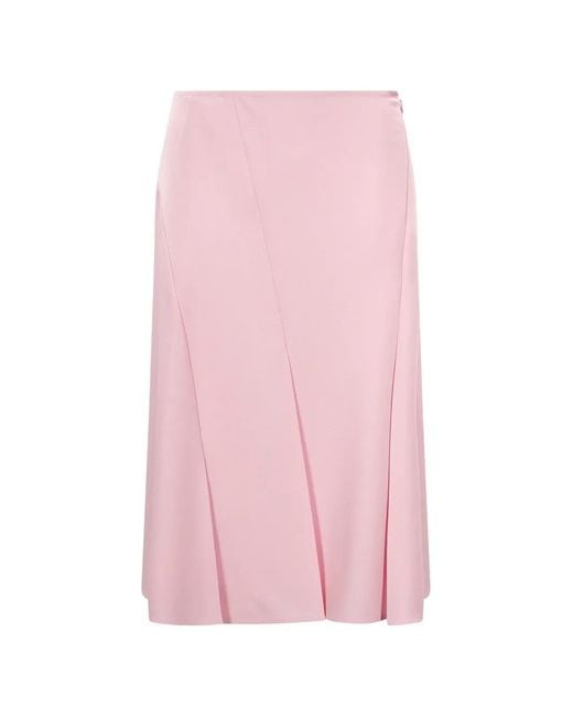 Jil Sander Pink Wool Sablé Skirt