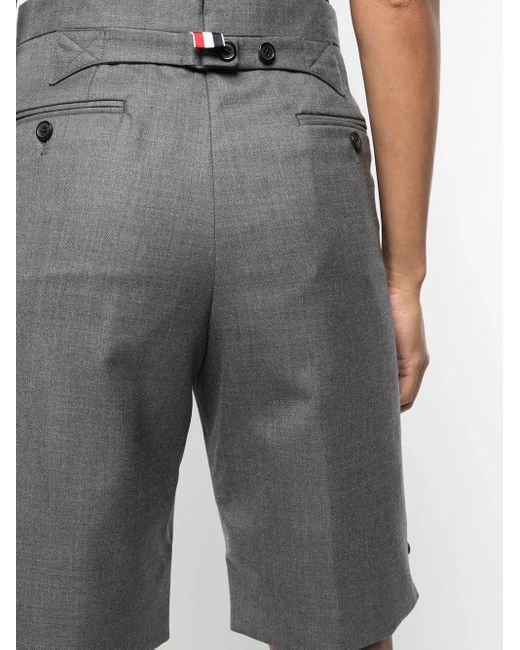 Thom Browne Gray Tailored High-Waist Shorts