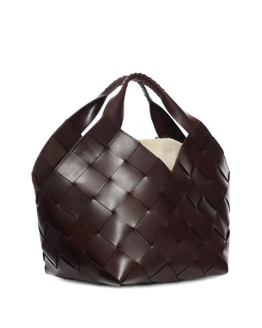 Dragon Diffusion Brown Petit Sac Cabas À Design Tressé