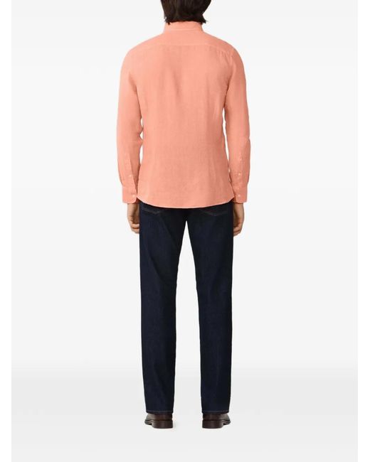 Hackett Pink Brompton Buttoned Shirt for men