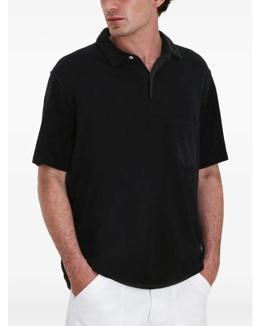 Fortela Black Missourim Front-Pocket Polo Shirt for men