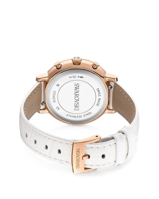 Swarovski White Round 36Mm Watch