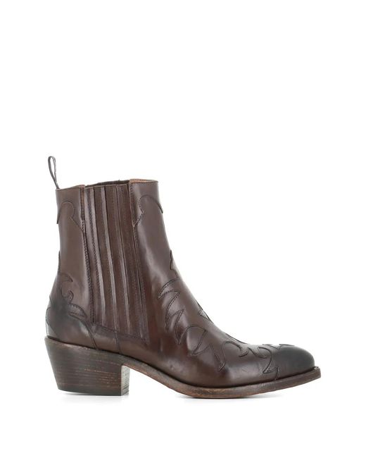 Sartore Brown Gemusterte Stiefel