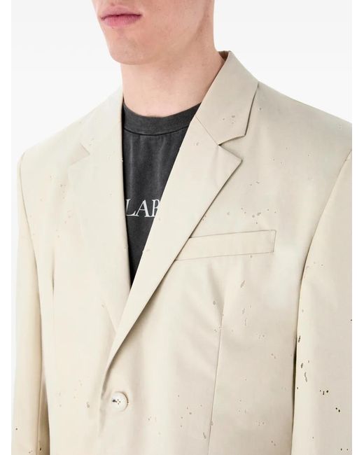 CAMPERLAB White Blazer Boutonné À Effet Usé