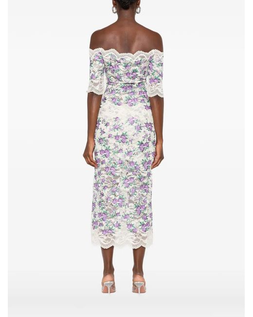 Rabanne White Embroidered Lace-Trim Top
