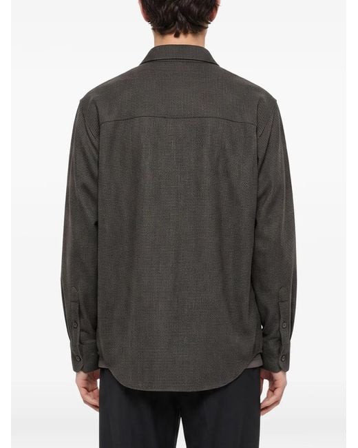 DARKPARK Black Micro-Check Button-Up Shirt for men