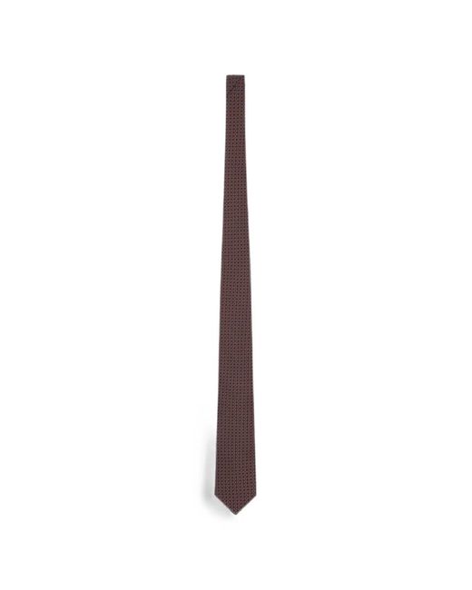 Lardini White Geometric-Print Silk Tie for men